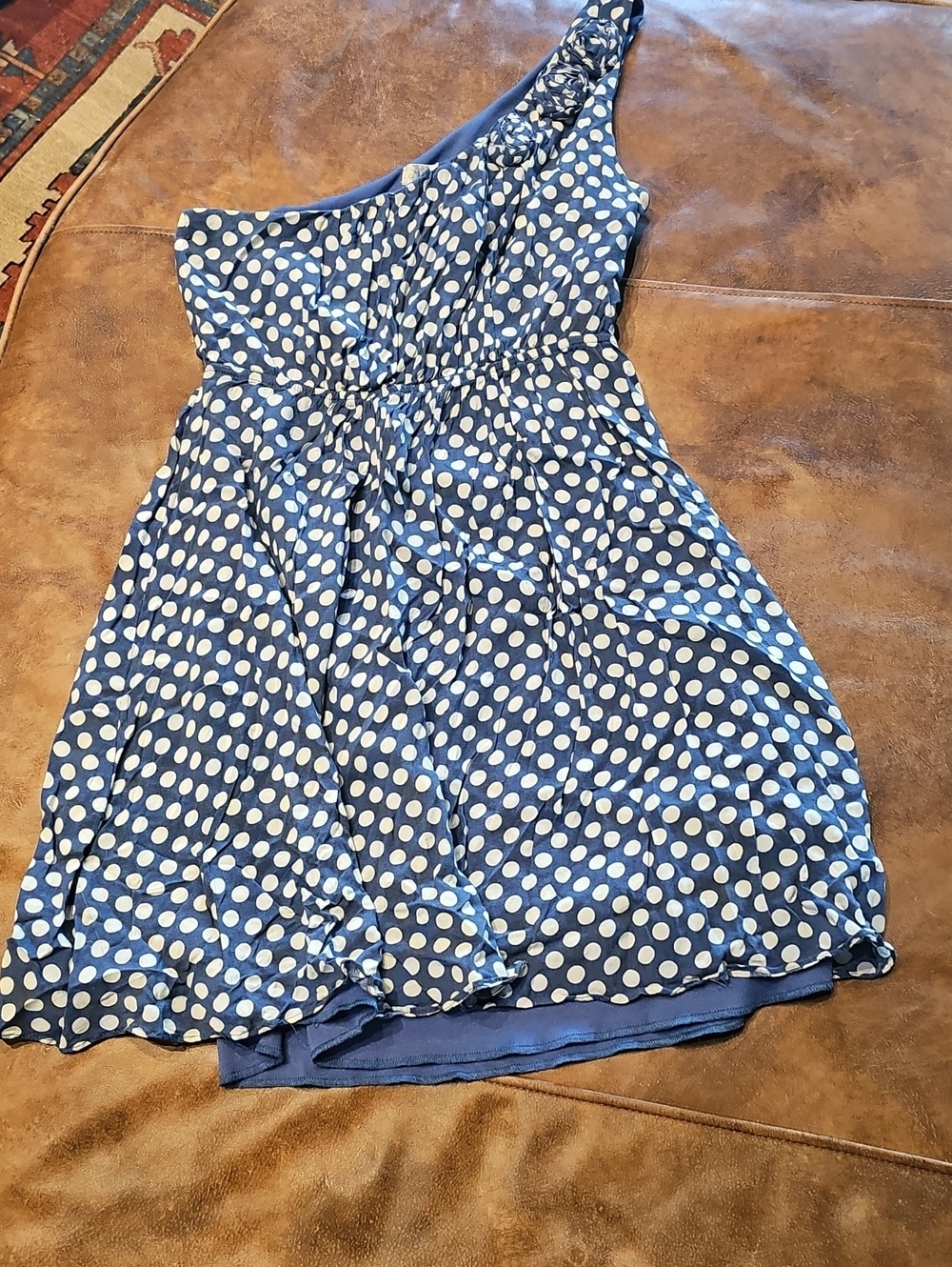 Alythea Blue Polka Dot Sleeveless Dress